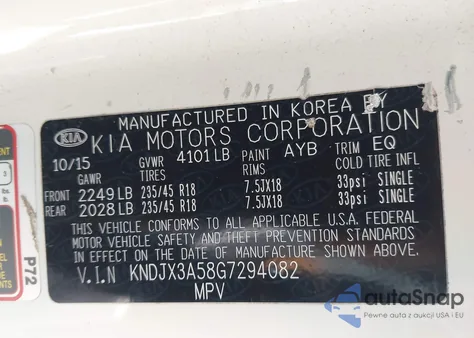 2016 Kia Soul ! from USA, damaged, VIN KNDJX3A58G7294082